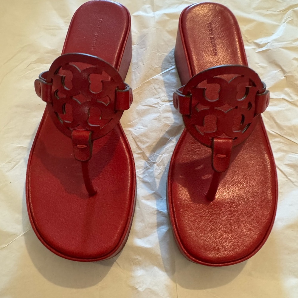 Red Leather Women's Sandals